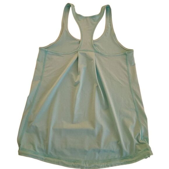 Under Armour Womens Racerback Center Back Pleat Cinched Hem Tank Top Aqua Small - Picture 2 of 7